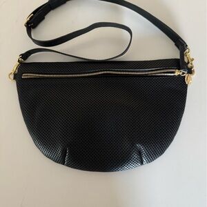 Clare V Grande Fanny Perforated Black NEW